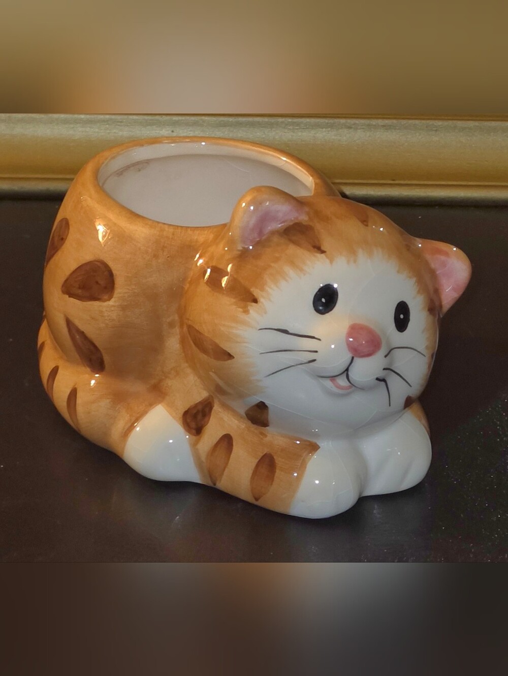 Choice MSR Imports Ceramic Orange Tabby Cat Planter - Cute Pet-Themed Décor
